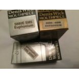 Three Denis Wick euphonium mouthpieces- SM5, SM3, 6BM, all boxed and new