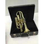 Olds brass cornet, serial number 496769, cased, as new condition