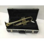 Boosey & Hawkes 400 brass trumpet, serial number 208556, together with Yamaha 7C mouthpiece, cased,