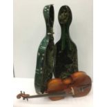 Reghin full sized cello, cased