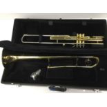 Jupiter JVL 528 valve trombone, with 12C Jupiter mouthpiece, cased, as new condition