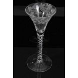 Georgian mercury twist wine glass, c.1750