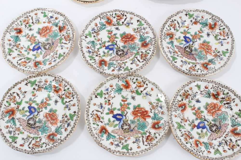 Early Victorian miniature 52 piece dinner set, probably Minton, transfer printed with an Oriental pa - Image 13 of 15