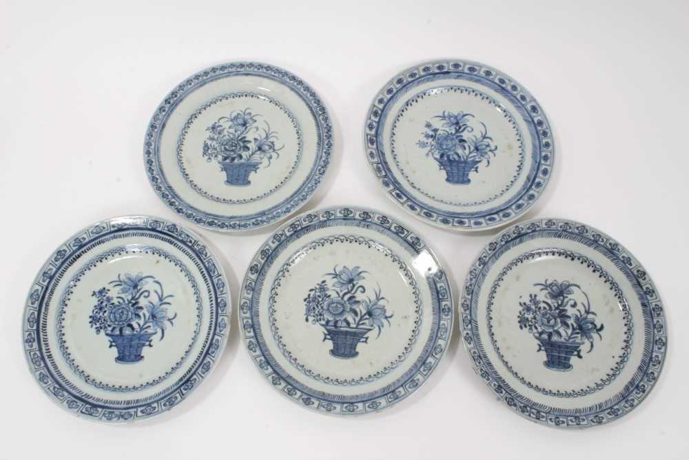 Five 18th century Chinese export plates