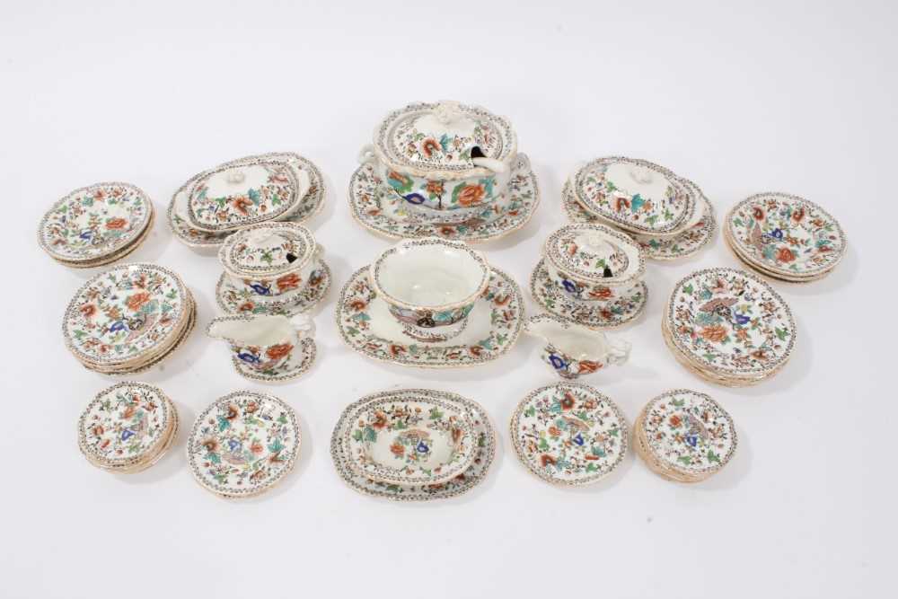 Early Victorian miniature 52 piece dinner set, probably Minton, transfer printed with an Oriental pa