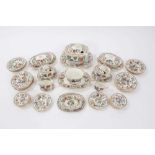 Early Victorian miniature 52 piece dinner set, probably Minton, transfer printed with an Oriental pa