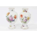 A pair of Meissen flower painted vases, circa 1760