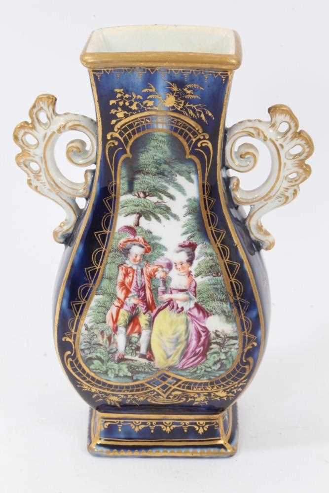 A Chelsea blue ground vase, finely painted with figures, circa 1762-65 - Image 4 of 8