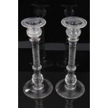Good pair of Victorian cut glass candlesticks, 30.5cm height