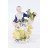 Meissen figure of a young woman, circa 1755