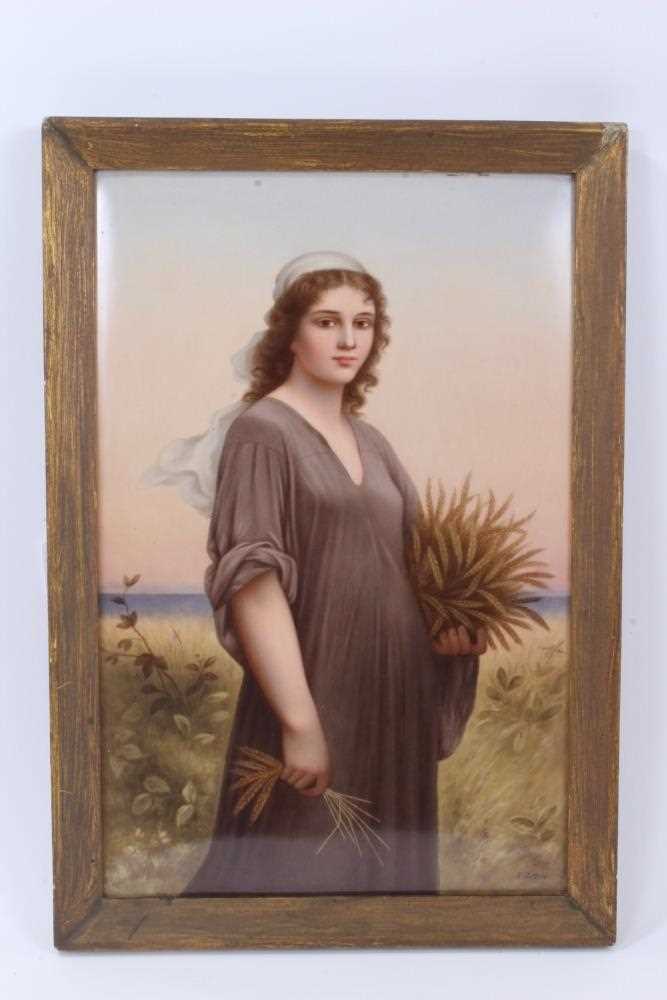 A fine quality late 19th century KPM Berlin porcelain plaque, finely painted polychrome panel depict