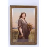 A fine quality late 19th century KPM Berlin porcelain plaque, finely painted polychrome panel depict