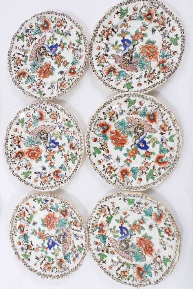 Early Victorian miniature 52 piece dinner set, probably Minton, transfer printed with an Oriental pa - Image 14 of 15