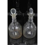 Pair glass decanters