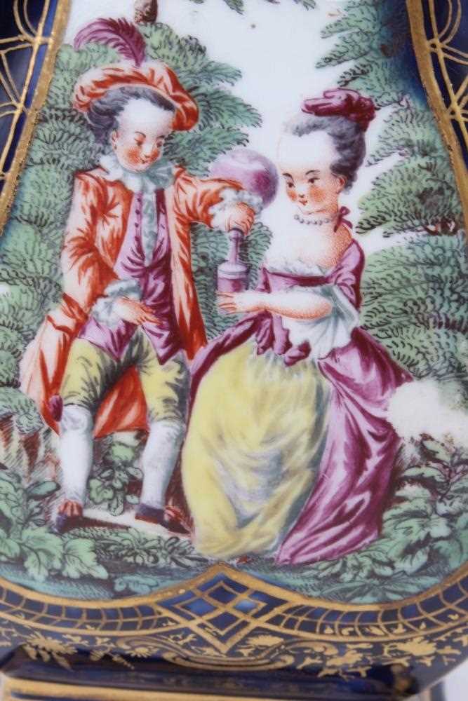 A Chelsea blue ground vase, finely painted with figures, circa 1762-65 - Image 5 of 8