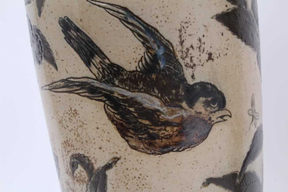 Pair Martin Brothers vases with bird decoration - Image 6 of 17