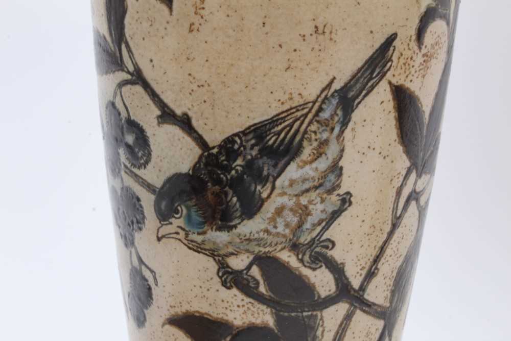 Pair Martin Brothers vases with bird decoration - Image 7 of 17