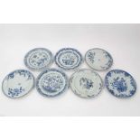 Seven 18th century Chinese export plates