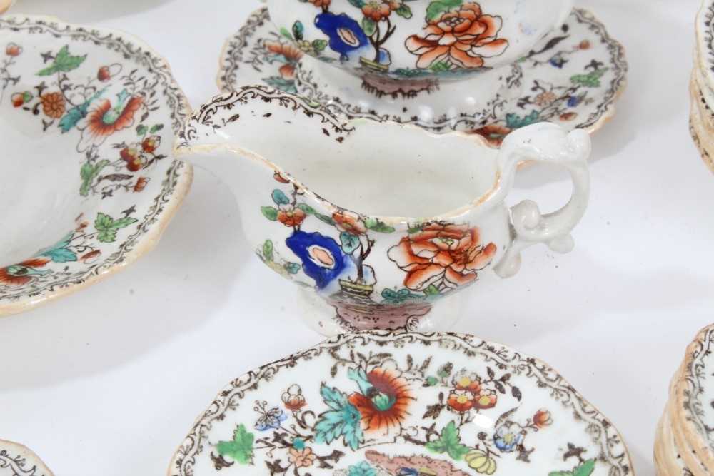 Early Victorian miniature 52 piece dinner set, probably Minton, transfer printed with an Oriental pa - Image 9 of 15