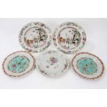 Three 18th century Chinese porcelain dishes