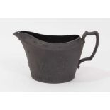 A black basalt Low Bucket Shaped cream jug, probably Turner