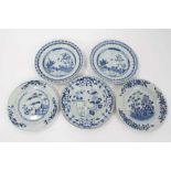 Five 18th century Chinese export plates