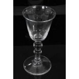 Georgian baluster wine glass, c.1730