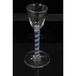 Georgian blue and white double series opaque twist wine glass