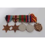 Second World War medal group comprising 1939 - 1945 Star, Africa Star with North Africa 1942 - 43 cl