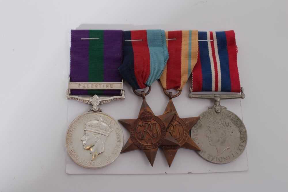 Second World War and later medal group comprising 1939 - 1945 Star, Africa Star and War medal togeth