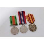 Group of three medals comprising Second World War Defence medal, Second World War medal named to V83