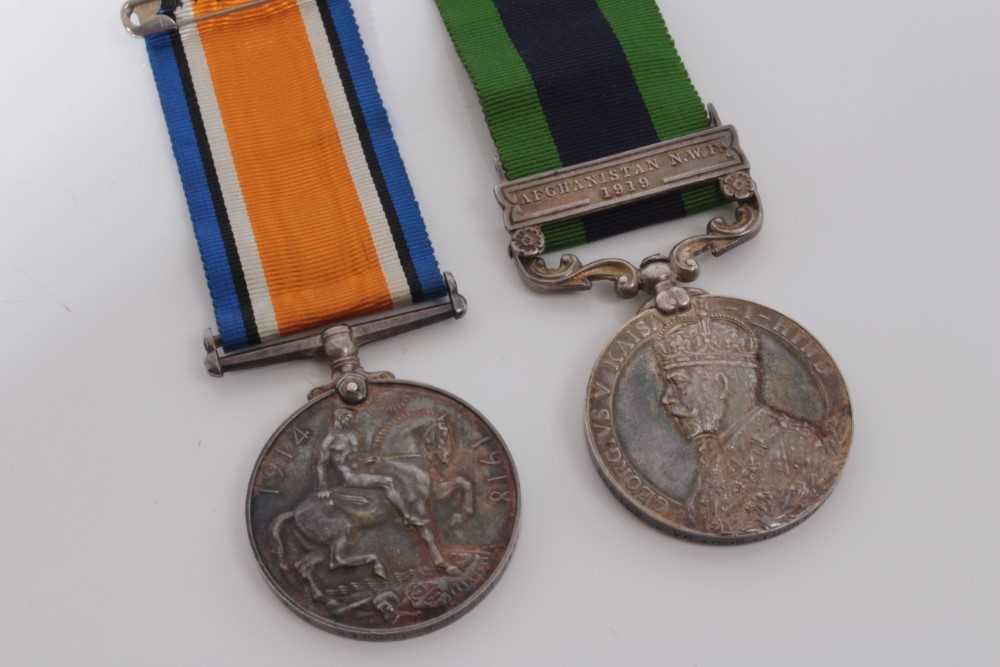 First World War War medal named to 3145 DVR. H.R. Tucker. R.A. together with a George V India Genera