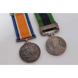 First World War War medal named to 3145 DVR. H.R. Tucker. R.A. together with a George V India Genera