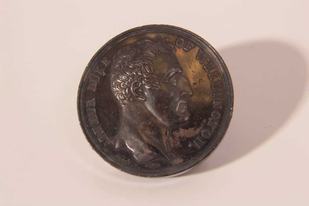 G.B. - Silver Medallion - Battle of Waterloo 1815 Obv. bust right, Arthur Duke of Wellington Rev: tw - Image 2 of 2