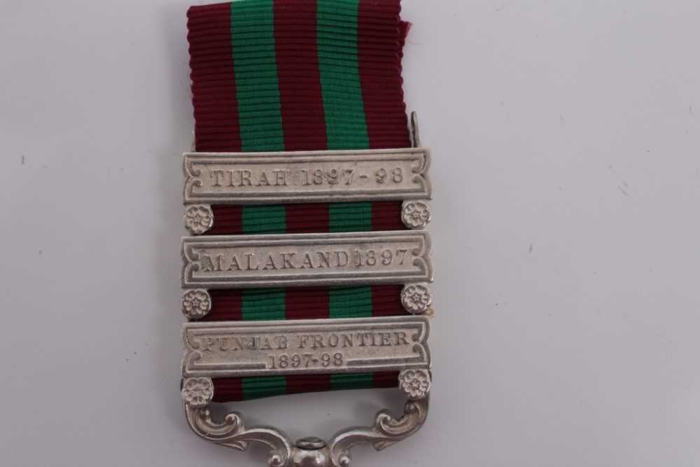 Victorian India medal (1895 - 1902), with three clasps- Punjab Frontier 1897-98, Malakand 1897 and T - Image 2 of 4