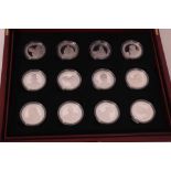 Alderney - The Royal Mint Issued silver proof 'Great Britons' Twelve £5 coin set 2006 cased with Cer