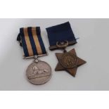 Victorian Egypt medal pair, comprising Egypt medal (1882 - 89), with dated reverse, named to 3704. G