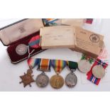 First World War and later medal group comprising 1914 - 15 Star, War and Victory, and George V Terri