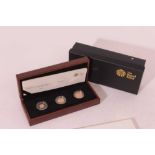 G.B. - The Royal Mint gold proof sovereign three coin collection 2010 to include sovereign ½ soverei