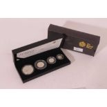 G.B. - The Royal Mint Issued Britannia four-coin silver proof set 2008 in case with Certificate of A