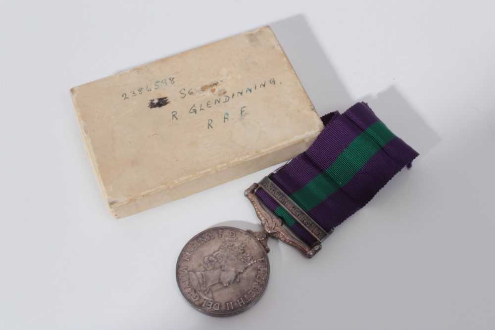 Elizabeth II General Service medal with one clasp- Arabian Peninsula, named to 2386598 ACT. SGT. Gl