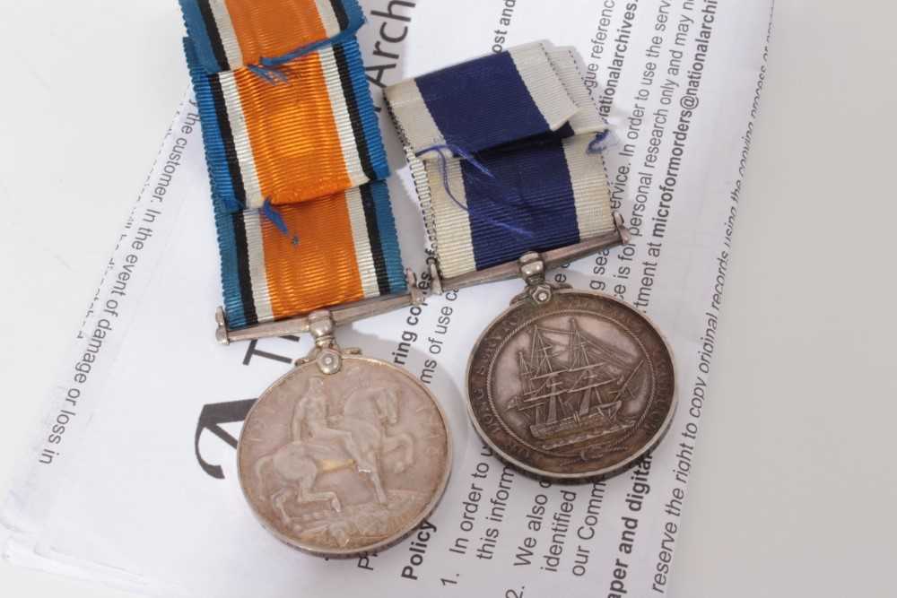 First World War War medal named to PLY. 5332 C.G. Pike. CR. SGT. R.M. together with a George V Naval