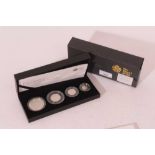 G.B. - The Royal Mint Issued Britannia four-coin silver proof set 2010 in case with Certificate of A