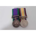 Elizabeth II medal pair comprising 1962 type General Service medal with one clasp- Northern Ireland