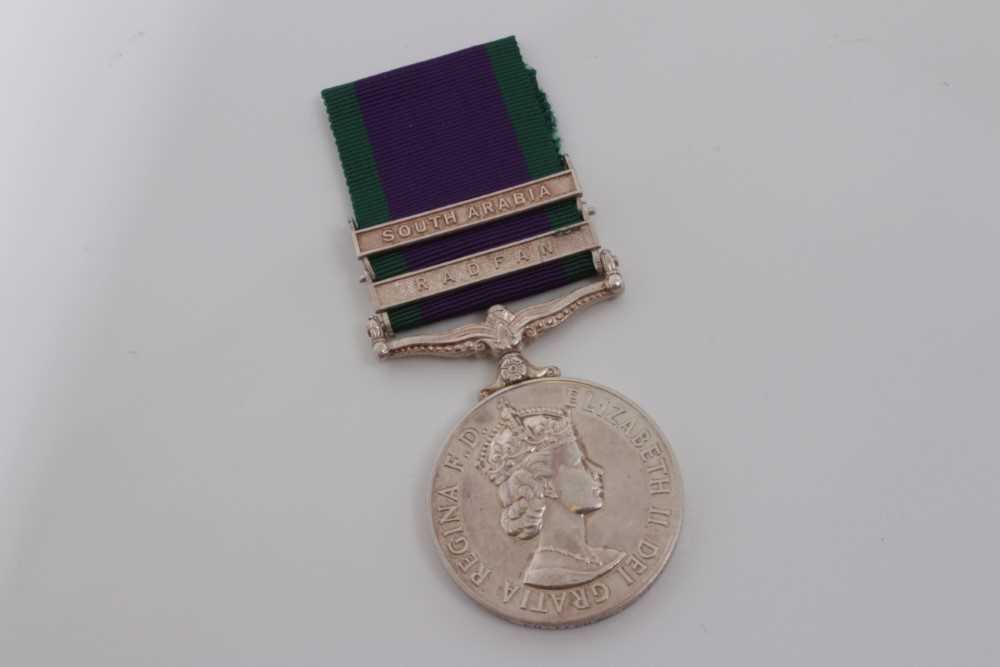 Elizabeth II Post 1962 type General Service medal with two clasps- Radfan and South Arabia named to