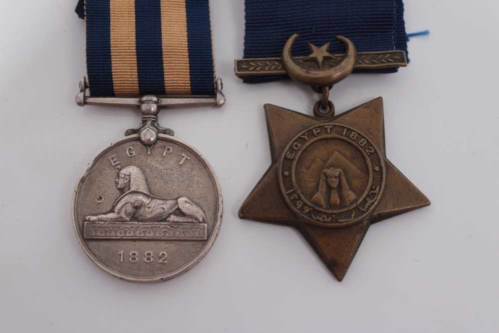 Victorian Egypt medal pair, comprising Egypt medal (1882 - 89), with dated reverse, named to 3704. G - Image 3 of 5