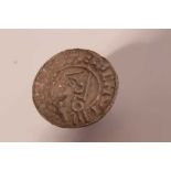 Saxon - silver penny Cnut pointed helmet type (c1024-1030) rev: +LEOFPOLD ON LVN (Leofwold on London