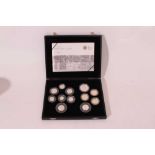 G.B. - The Royal Mint Issued silver proof twelve coin set 209 to include 'Kew Gardens 50 pence' etc