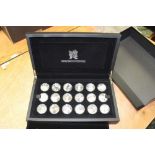 G.B. - The Royal Mint issued silver proof eighteen coin set