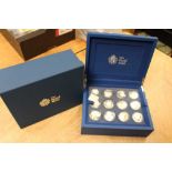 G.B. - The Royal Mint issued 'Diamond Jubilee' Elizabeth II silver proof twenty-four coin set 2013 i